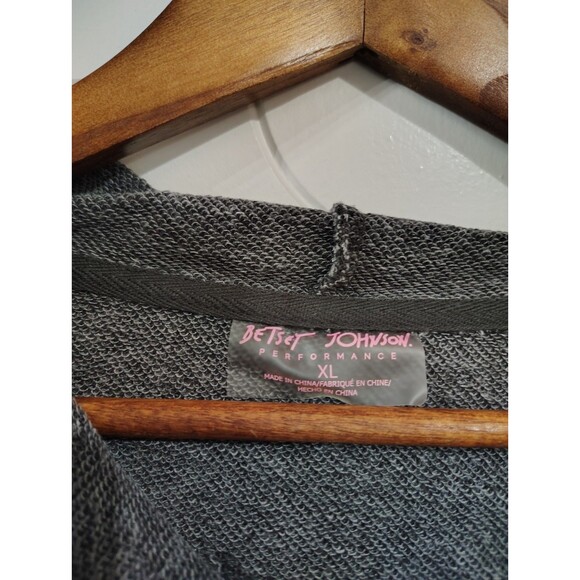 Betsy Johnson Jacket Womens XL Gray Hooded Full Zip Performance Embroidered - Picture 4 of 8